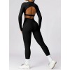  Жіночий фітнес костюм Leggings + Crop top model 55 (BLACK)